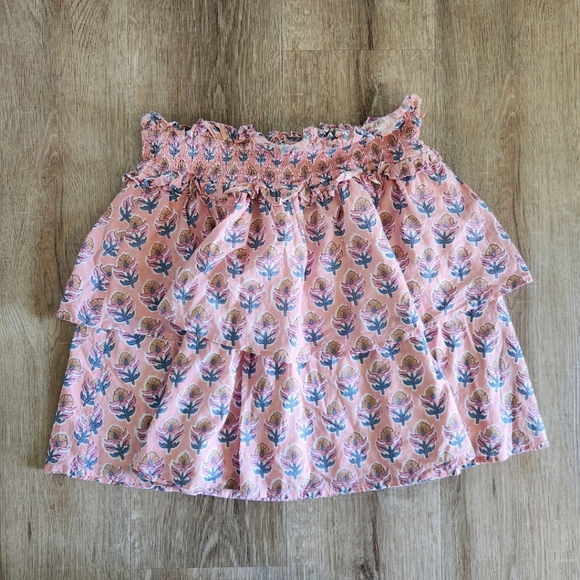 Marea by Liz Joy Pink Print Layered Ruffle Mini Skirt - Picture 1 of 7